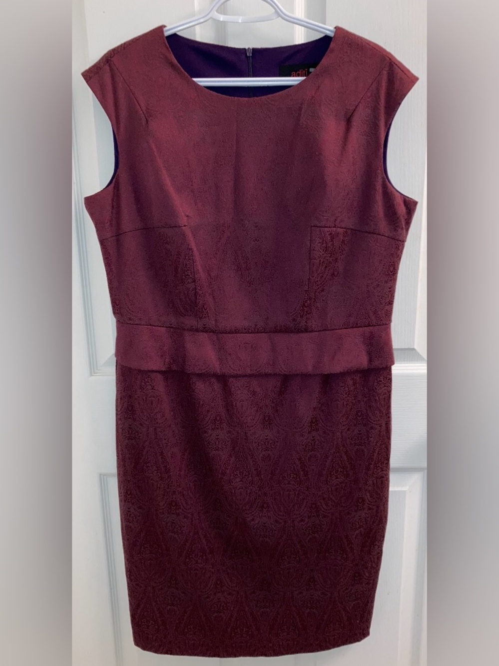 NWT Aditi red maroon business casual, cocktail dress with lining from Sri Lanka